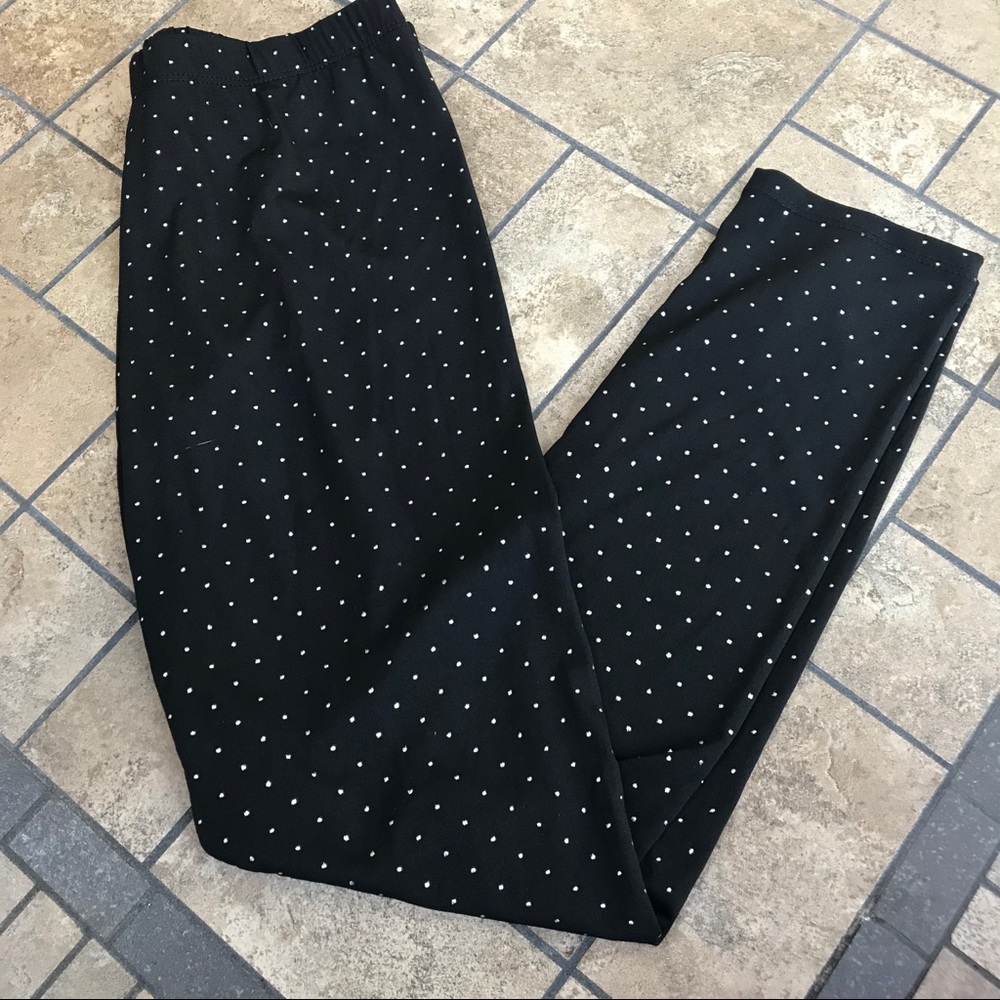 Black Cherokee Leggings with Silver Polka-dots